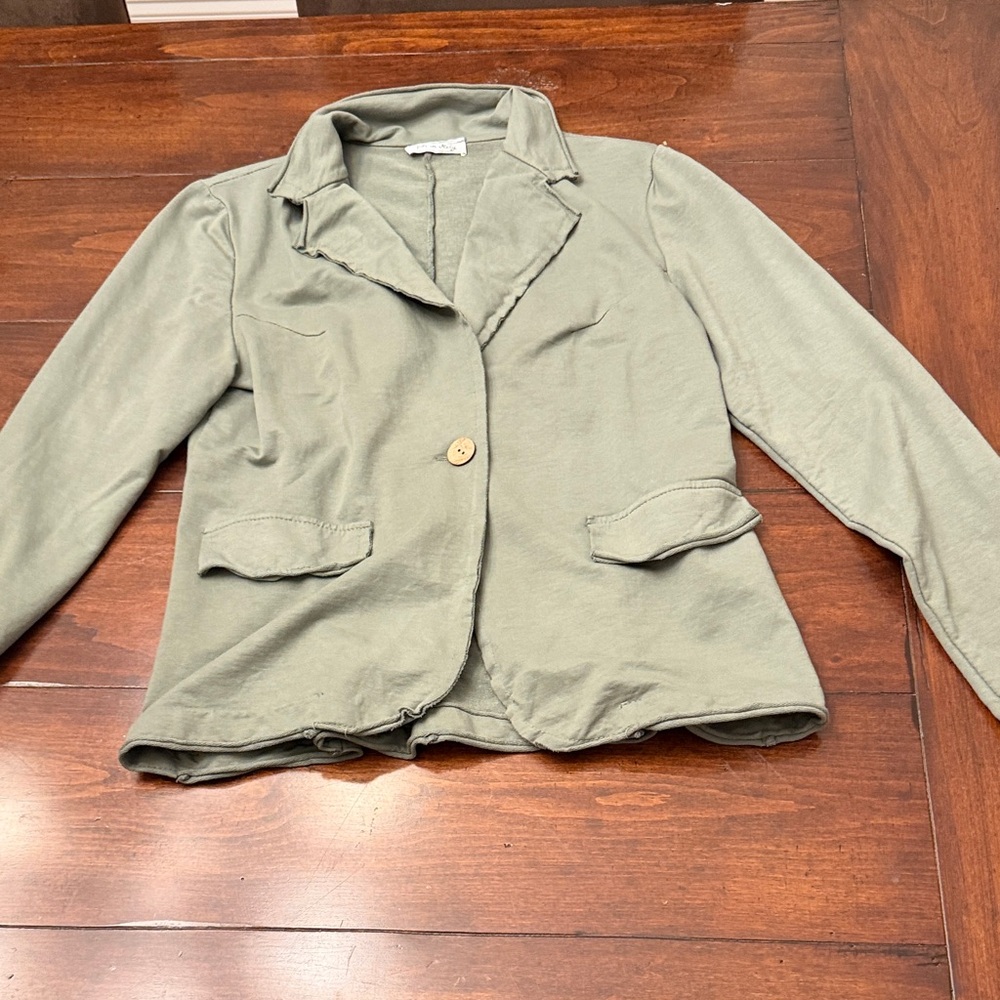 Light Olive Green Women's Single-Button Blazer Jacket